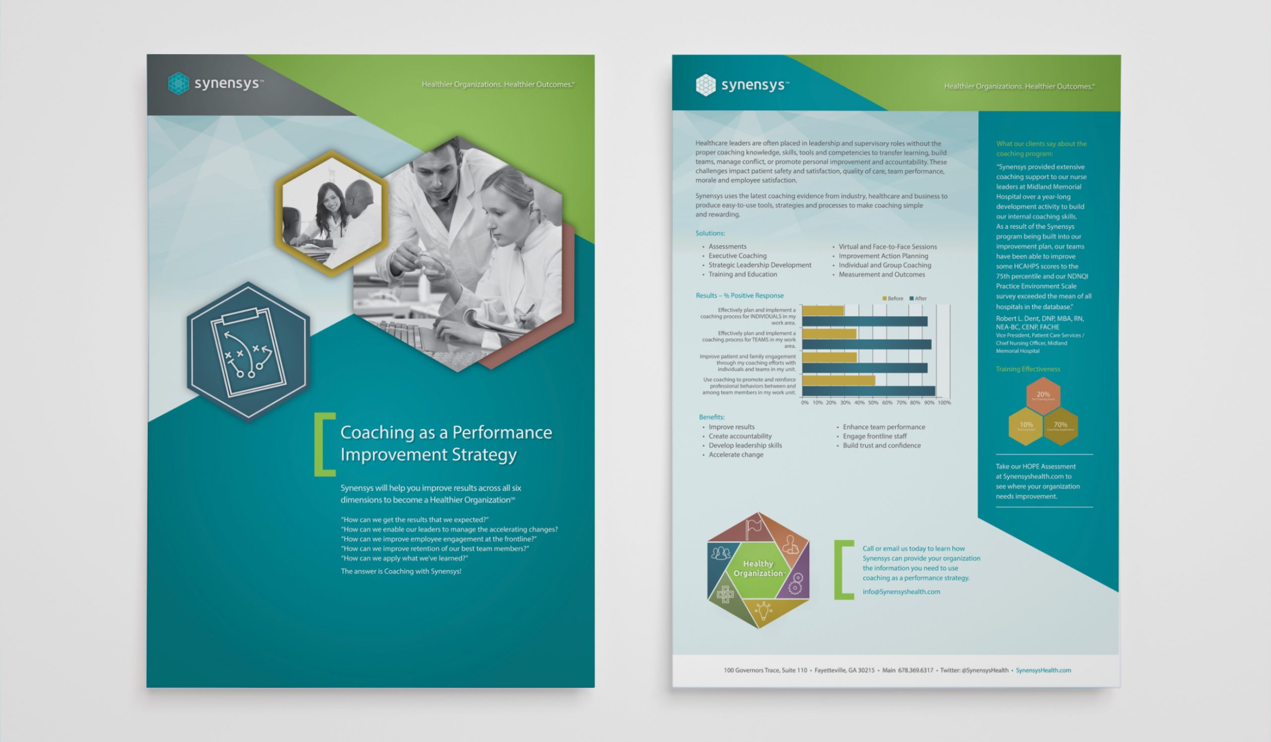 brochures offering data, charts and figures of Synensys strategy